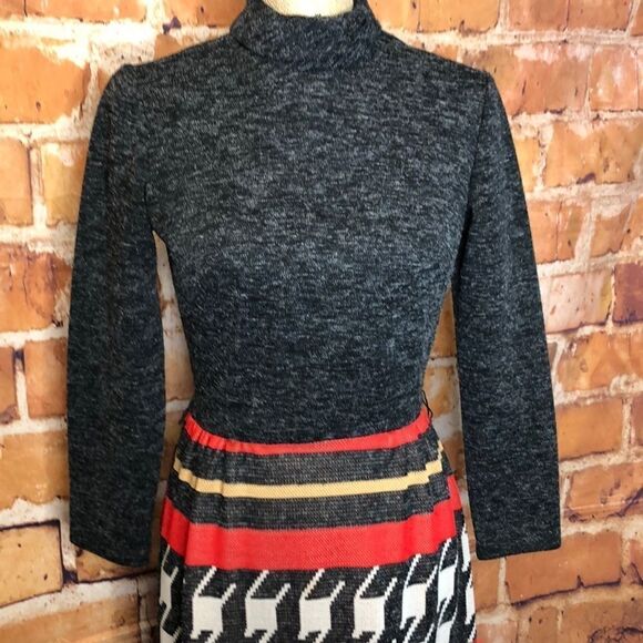 Vintage mod style 70’s maxi dress size small union made abstract - Picture 5 of 12